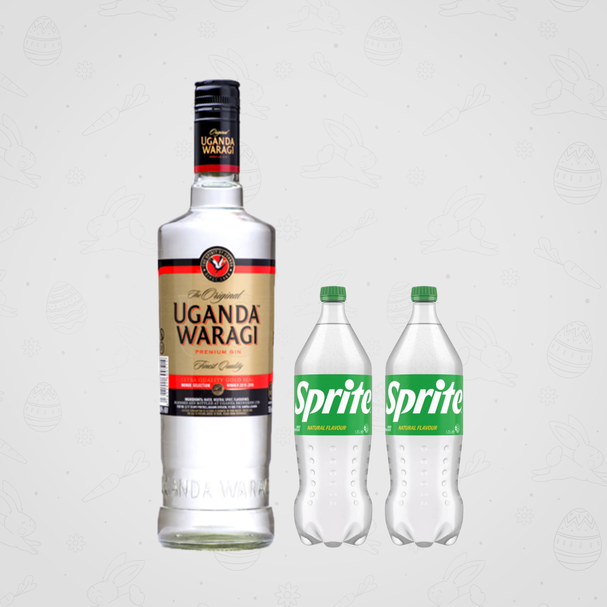 Uganda waragi Premium 750ml + Sprite soda 330ml x2