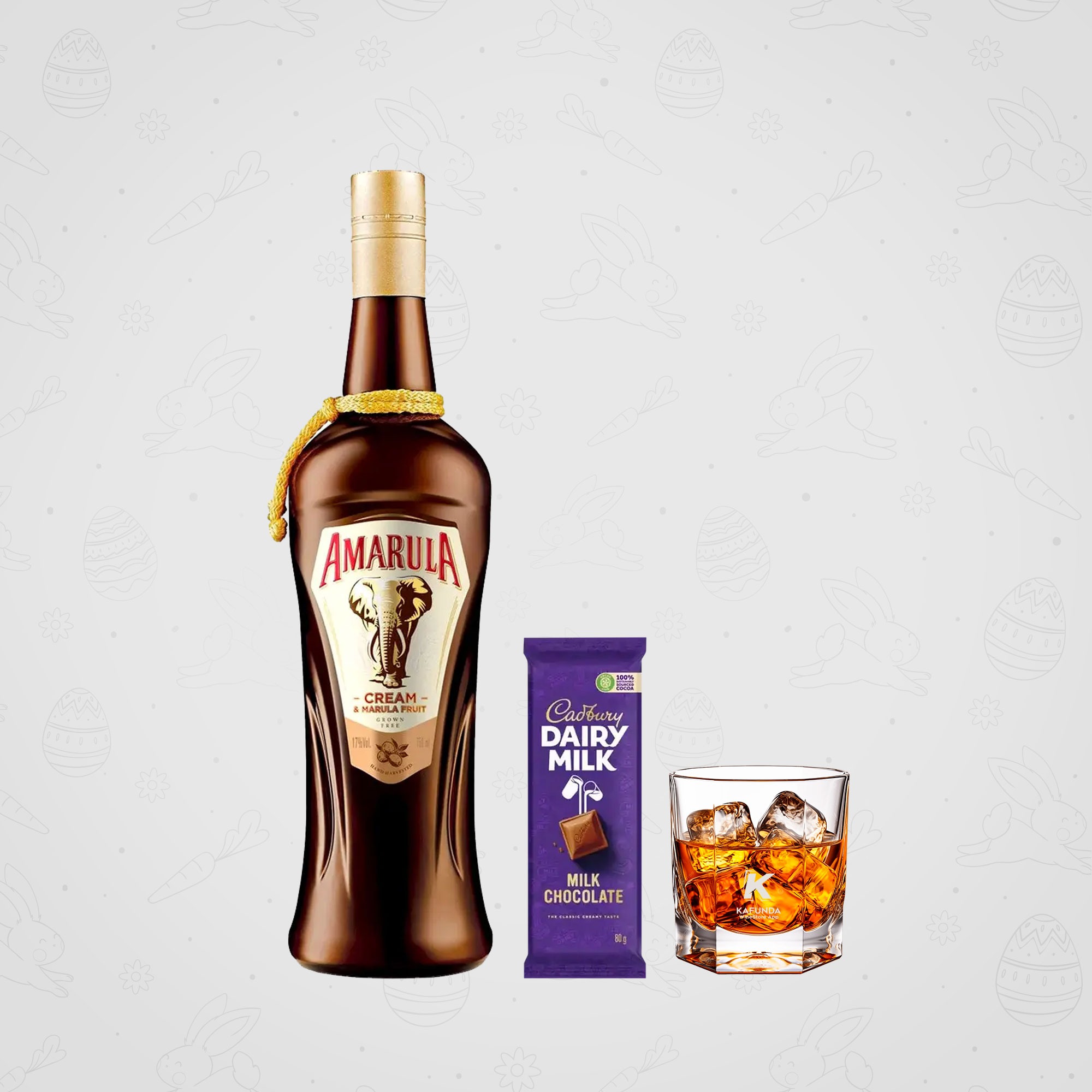 Amarula -750mls +Cadbury Dairy Milk Chocolates 80g +free wine Glass  x1